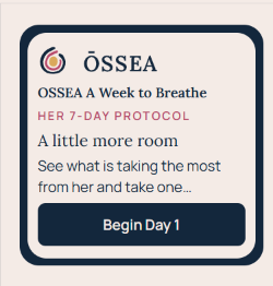 A Week to Breathe app snapshot showing the seven-day protocol and Begin Day 1 button
